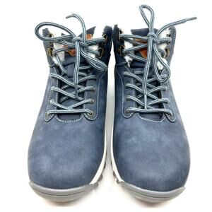 Quatchi Outdoor Ankle Boots Women's Size US 8.5 EUR 39 Fur Lined Blue Lace Up